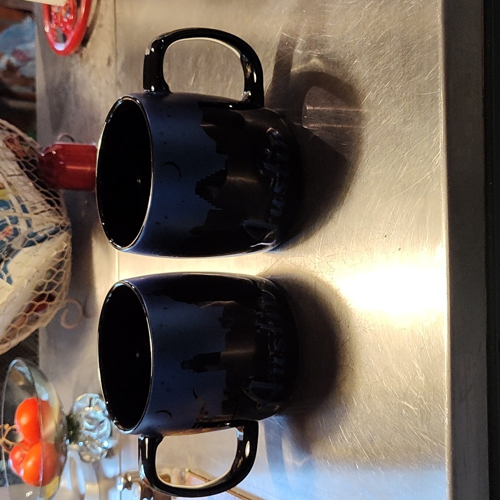 Irrident Blue Black Austin Coffee Mugs Set of 2